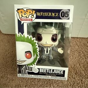 Funko Pop Beetlejuice with Green Hair and Striped Suit